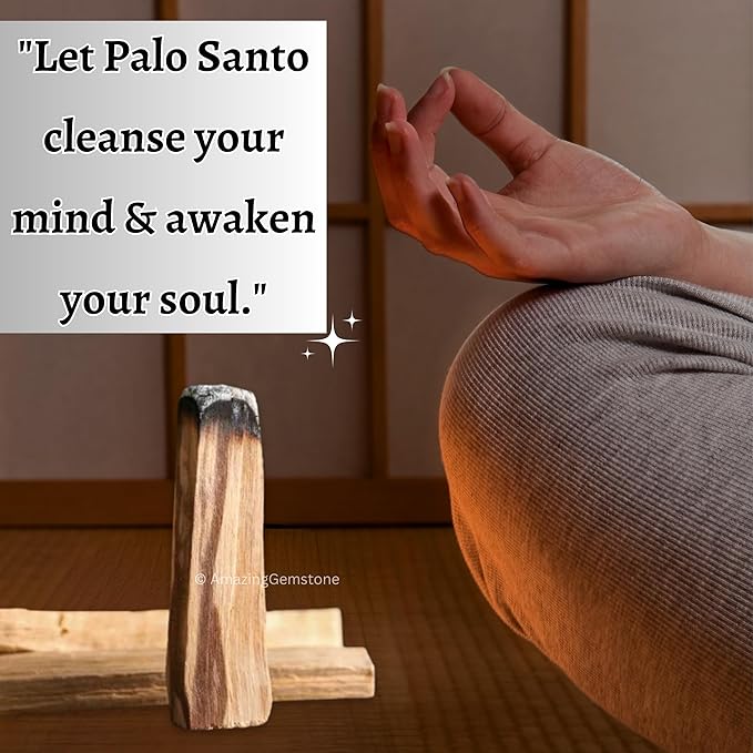 Amazing Gemstone Premium Palo Santo Sticks - 3 Pieces Authentic Palo Santo Incense Sticks for Aromatherapy, Meditation, and Cleansing - Natural Scented Fragrance for Relaxation and Spiritual Healing AmazingGemstone