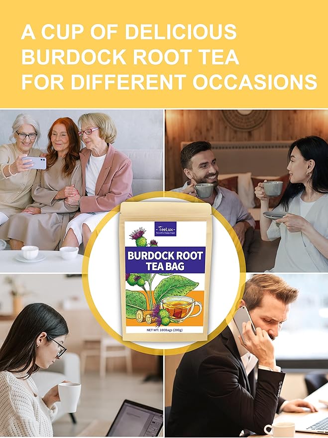TeeLux Burdock Root Tea Bags, Pure Natural Burdock Root, Caffeine Free, Premium Herbal Tea, 100 Tea Bags - Bloomnest