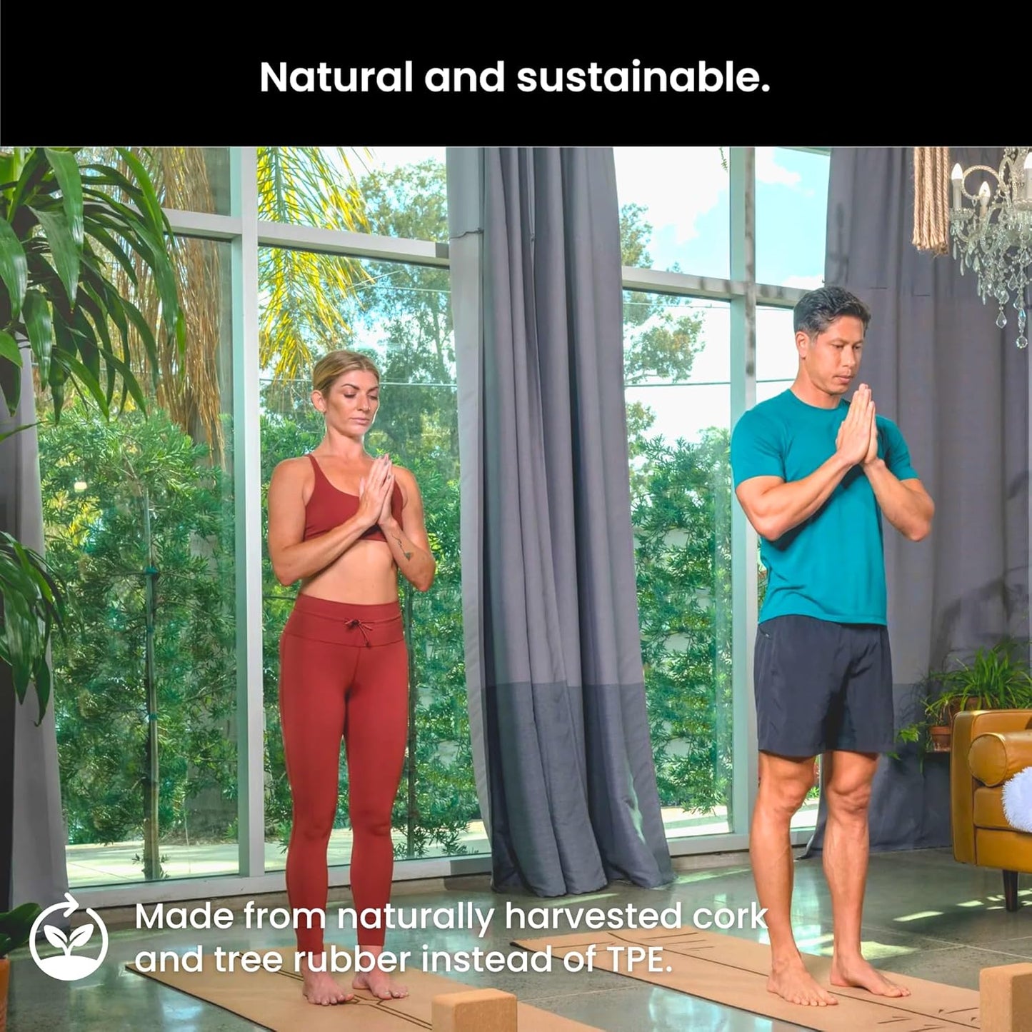 Luxury Cork Yoga Mat - Non Slip, Extra Thick Grip. Thicker, Longer, and Wider for More Comfort and Support. Tough Enough For Hot Yoga. Natural, Non Toxic, and Eco Friendly. Optional Alignment Lines.