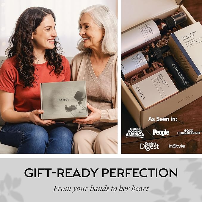 ZAAINA Spa Gifts for Women - Valentines Day Gifts for Her, Relaxaing Spa Gift Basket, Pampering At Home Natural Bath & Body Self Care Spa Package for Mom Wife, Birthday Gifts for Women - Bloomnest