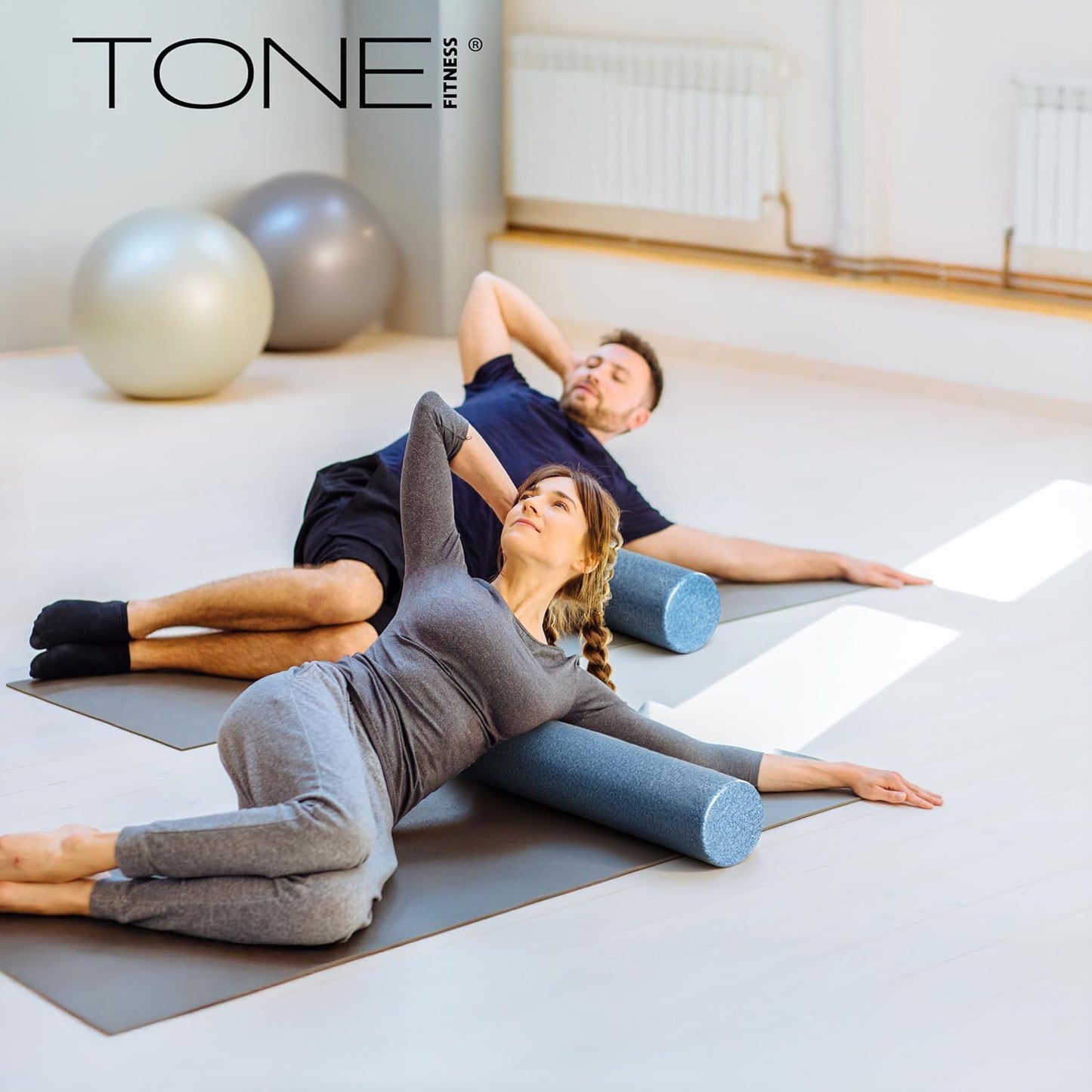 Tone Fitness High Density EPP Foam Exercise Foam Roller for Yoga, Pilates, Stretching, Massage, and Recovery | Multiple Sizes and Colors