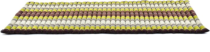 Leewadee - Kapok Roll Mat – Handcrafted Folding Sleep & Relaxation Mattress from Thailand, Ideal as Guest Bed, Camping Mat, Yoga Mat or Traditional Futon, 75 x 39 inches, Brown Green - Bloomnest