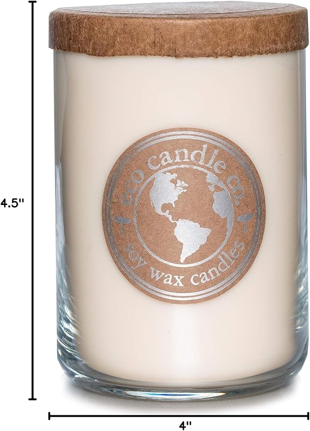 ECO CANDLE CO. Recycled Candle, Snowflakes, 26 oz. - Scents of Winter, Flowers, & Mint - 100% Soy Wax, No Lead, Kraft Paper Label & Lid, Hand Poured, Phthalate Free, Made from Midwest Grown Soybeans - Bloomnest