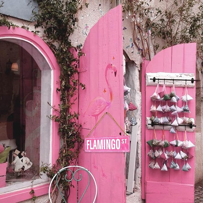 Flamingo Gifts for Women Flamingo Decor Pink Wall Decor Girl Room Christmas Decorations Pink Dorm Door Sign Cute Aesthetic Wall Art for Bedroom - Bloomnest
