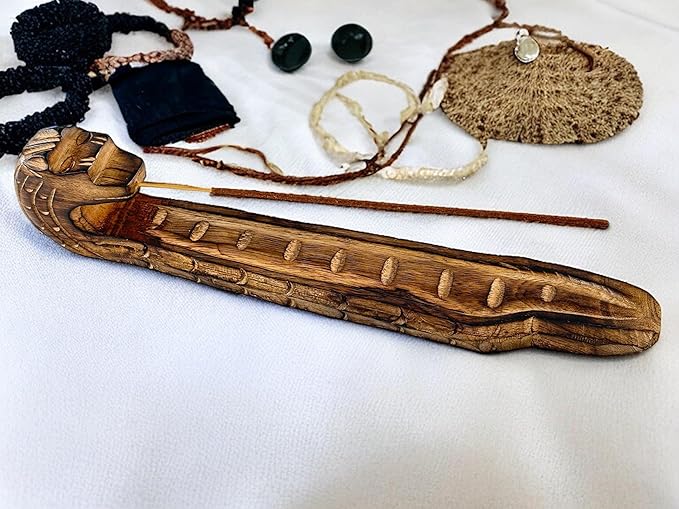 S.B Arts Dragon Incense Holder, Wooden Incense Ash Catcher, Incense Burner, Incense Stick Holder Backflow, Home Decor Accessories, Yoga Meditation Incense Stand - 12 X 2.0 X 2.5 - Bloomnest