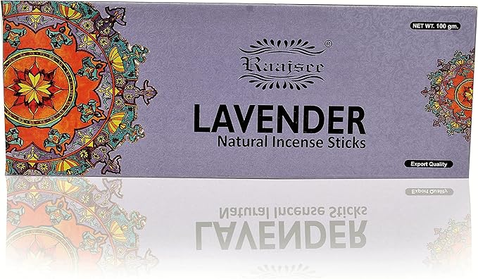 raajsee Lavender Incense Sticks 100 Gm Pack-100% Pure Organic Natural Hand Rolled Free from Chemicals-for Church,Aroma Therapy,Relaxation,Meditation,Positivity & Sensual Therapy RAAJSEE