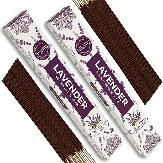 TRUMIRI Trumiri Incense Sticks - Total 40 Lavender Insence-Sticks - Dual Pack of 20 Insenses - Insents - Incents - Inscense - Incence - Incienso - All Natural Incense Sticks TRUMIRI
