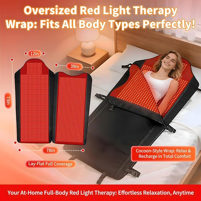 3207 LEDs Red Light Therapy Mat for Full Body, 74.8" x 36" TPU Infrared Light Therapy, 3-in-1 LEDs (660nm & 850nm) Premium Foldable Mat with Timer Controller & Pulse Modes for Home Use, 260W