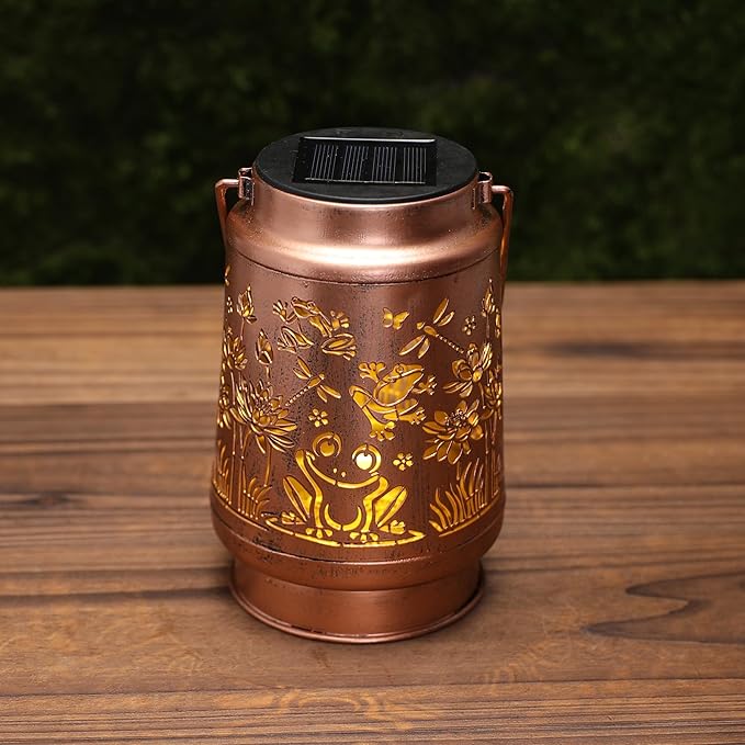 Frog Solar Lanterns Outdoor Waterproof - Decorative Hanging Solar Lights for Garden Patio, Gifts for Women, Men, Frog Lovers, Yard Table Lawn Porch Pathway Decor - Bloomnest