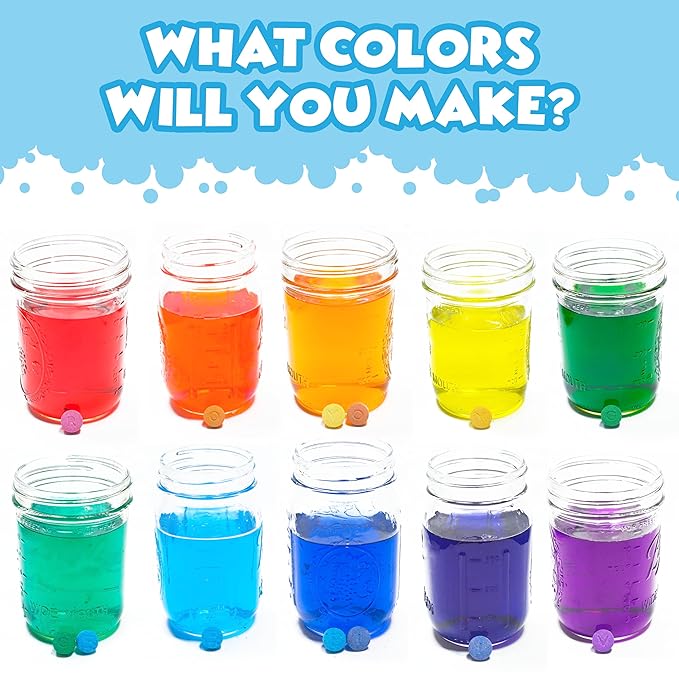 Tub Works Bath Color Tablets for Kids, 150 Count | Nontoxic & Fragrance-Free | Fizzy & Vivid Bath Color Tablets Create Fun Bath Colors | 7 Colored Water Tablets for Variety | BathBombs for Kids Bath - Bloomnest