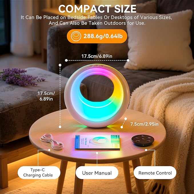 Auxmir Nursery Night Light for Baby, Magic Moon Lamp for Kids and Adult 7 Lighting Colors & 9 RGB Modes, Rechargeable Bedside Table Lamp with Timing Function, Sleep Aid Nursing Lamp for Bedroom - Bloomnest