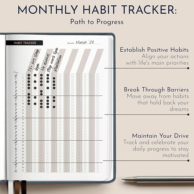 RYVE Gratitude Journal for Men – 6-Month Guided Mindfulness Journal with Prompts, Daily Writing & Reflection, Mindfulness Gifts for Men - Bloomnest