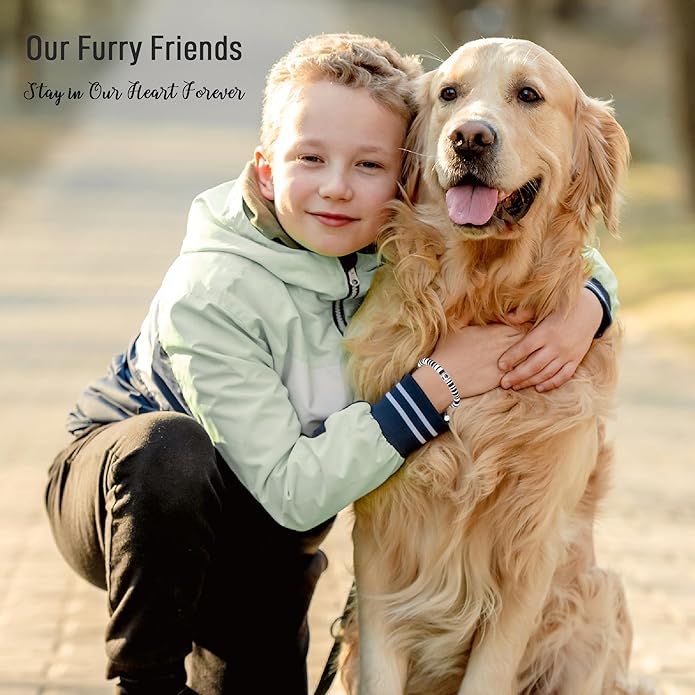 TONY & SANDY Dog Memorial Gifts, Pet Sympathy Rainbow Bridge Pet Memorial Bracelet for Men Women Girls Who Loss of Beloved Dog Cat - Bloomnest