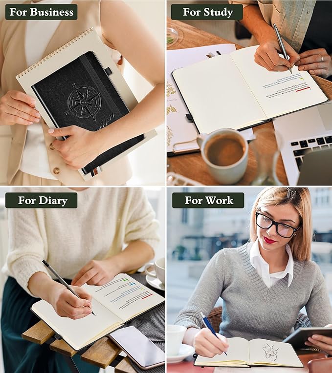 PAIBAS Blank Journal Notebook for Women Men,160 Pages,A5 Hardcover Sketchbook for Drawing, Sketch book, Unlined Notebooks for School,Work, Note Taking,Travel Journals for Writing 5.8"x8.5" (Black) - Bloomnest