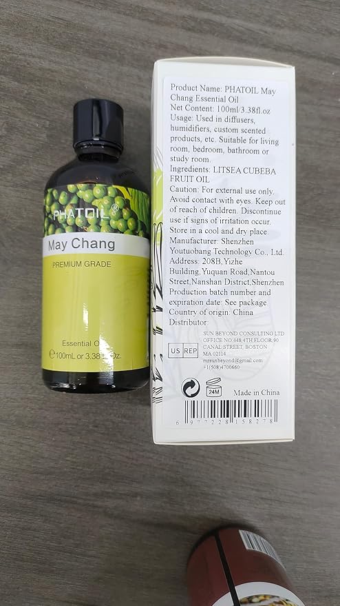 PHATOIL May Chang Essential Oil, Pure Premium Natural Oil for Hair Care, Body Skin Care, Aromatherapy, DIY Candle, Soap Making 3.38Fl Oz - Bloomnest