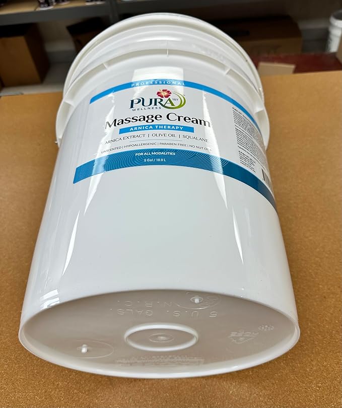 Wellness Professional Arnica Therapy 5 Gallon Massage Cream, Arnica Cream for Bruising, Olive Oil, Arnica Extract, Unscented, Hypoallergenic, Natural, Moisturizing & Hydrating, Deep Tissue - Bloomnest