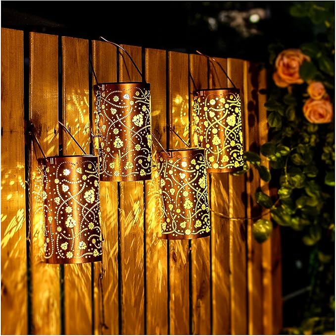 Ladybug Solar Lanterns Outdoor Waterproof Hanging Solar Lights Ladybug Gifts for Women Men Metal Decorative LED Ladybug Lanterns for Garden Decor,Yard,Patio,Lawn,Tabletop,Pathway,Landscape - Bloomnest