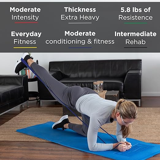 THERABAND Resistance Bands Set, Professional Elastic Band For Upper & Lower Body Exercise, Strength Training without Weights, Physical Therapy, & Pilates, Yellow & Blue & Black, Advanced - Bloomnest