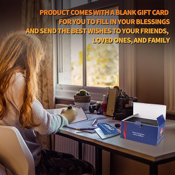 BOHOFAM Fireplace Essential Oil Aroma Diffuser,Flame Air Humidifiers 300ML,14-Hour Runtime,Colorful Flame Diffusers for Home,Included 4 * 10ML Hotel Collection Diffuser Oils for Bedroom(Black) - Bloomnest