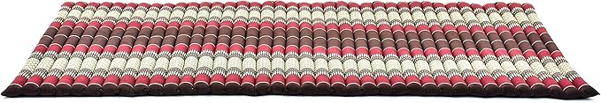 Leewadee - Kapok Roll Mat – Handcrafted Folding Sleep & Relaxation Mattress from Thailand, Ideal as Guest Bed, Camping Mat, Yoga Mat or Traditional Futon, 75 x 39 inches, Brown Red - Bloomnest