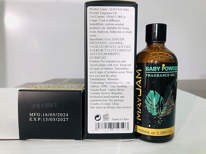 MAYJAM 100ML/3.38FL.OZ Baby Powder Fragrance Oils with Glass Dropper, Essential Oils for Diffusers for Home, Long Lasting Scented Oils for Diffusers Soap Candle Making - Bloomnest