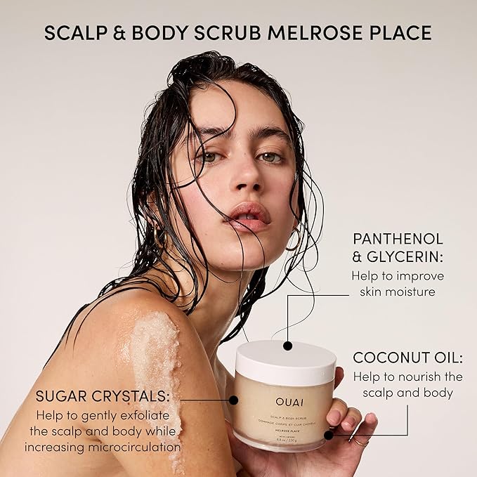 OUAI Hair Care Set - Clarifying Shampoo & Exfoliating Scalp Scrub - Deep Cleansing & Balancing - Hair Care Kit with Detox Shampoo & Travel Size Sugar Scrub for Scalp - Valentine's Day Gifts (2 Count) - Bloomnest