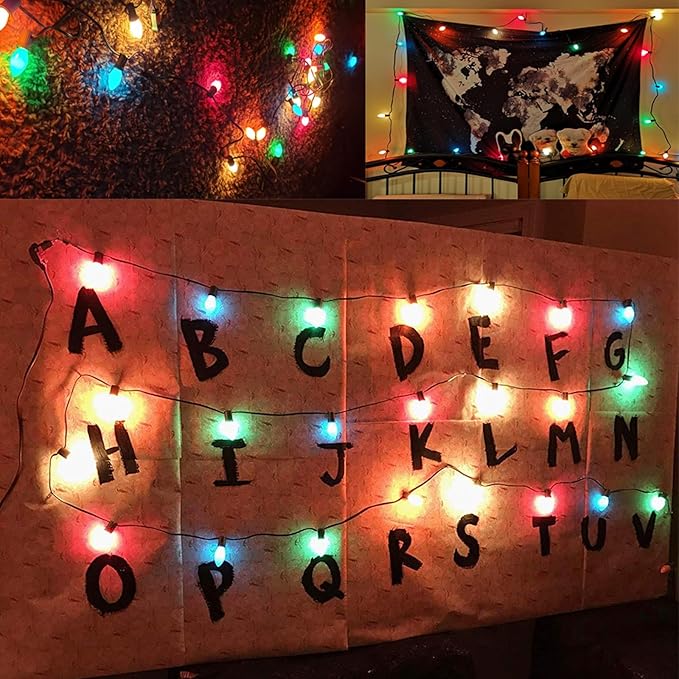 25 Pack C7 LED Multicolor Replacement Bulbs, Christmas Multicolor Ceramic LED Light Bulbs Vintage Light Bulbs for Christmas Indoor Outdoor String Lights, E12/C7 Candelabra Base, 0.6 Watt - Bloomnest