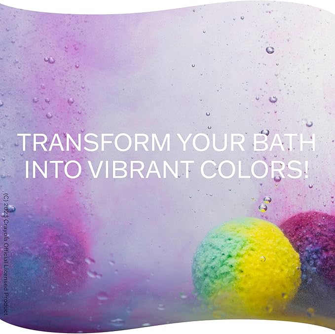 Crayola Colorful Scented Bath Bombs for Kids, Color You Bath Non-Toxic Bathbomb Fizzies for Boys Girls Holiday Stocking Stuffer, Grape Jam, Laser Lemon, Cotton Candy, & Bubble Gum Scents (Pack of 2) - Bloomnest