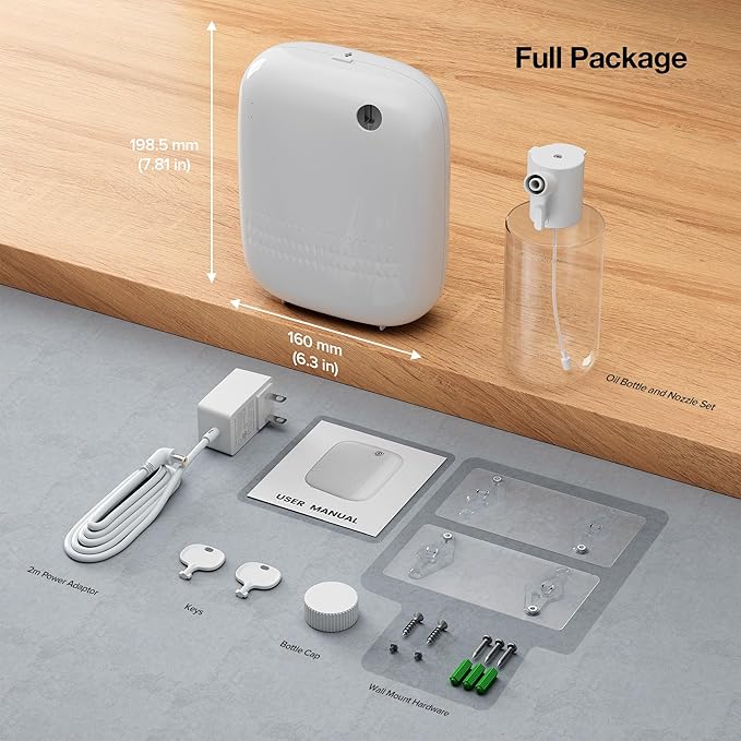 Airversa Waterless Essential Oil Diffuser for Home and Commercial Use, Up to 2000 sq ft 400 mL Capacity, Aromatherapy Scent Diffuser for Large Rooms, Smart Scent Air Machine, ANW-White - Bloomnest