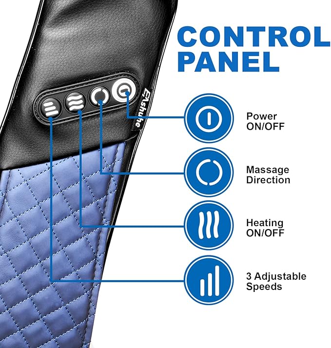 Neck and Shoulder Massager with Heat Shiatsu Back Massage Pillow with 3D Deep Tissue Kneading for Foot, Legs, Body Muscle Pain Relief, Use at Home, Office & Car - Bloomnest