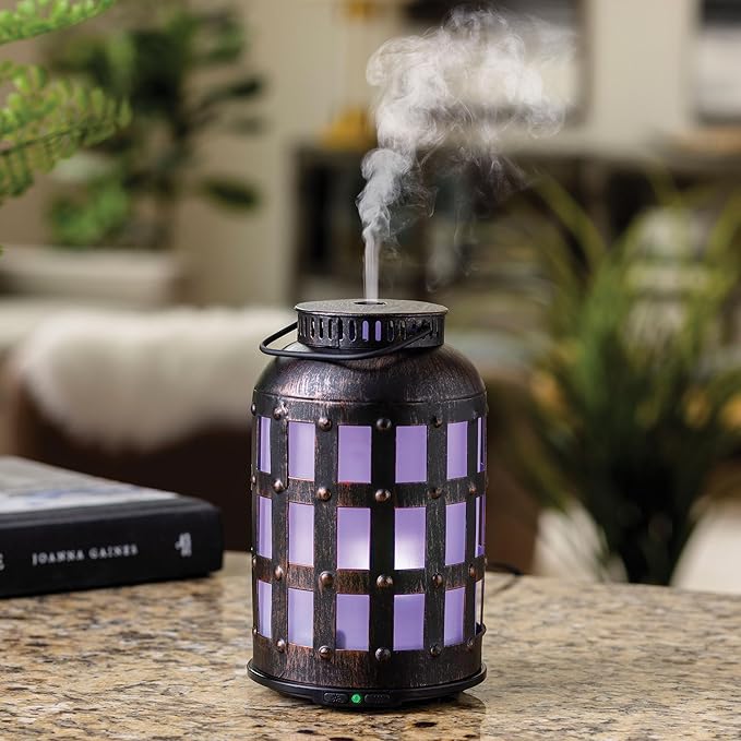 Airome Tavern Medium Essential Oil Diffuser|100 mL Humidifying Ultrasonic Aromatherapy Diffuser 8 Colorful LED Lights, Intermittent & Continual Mist, Auto Shut-Off Airom%C3%A9