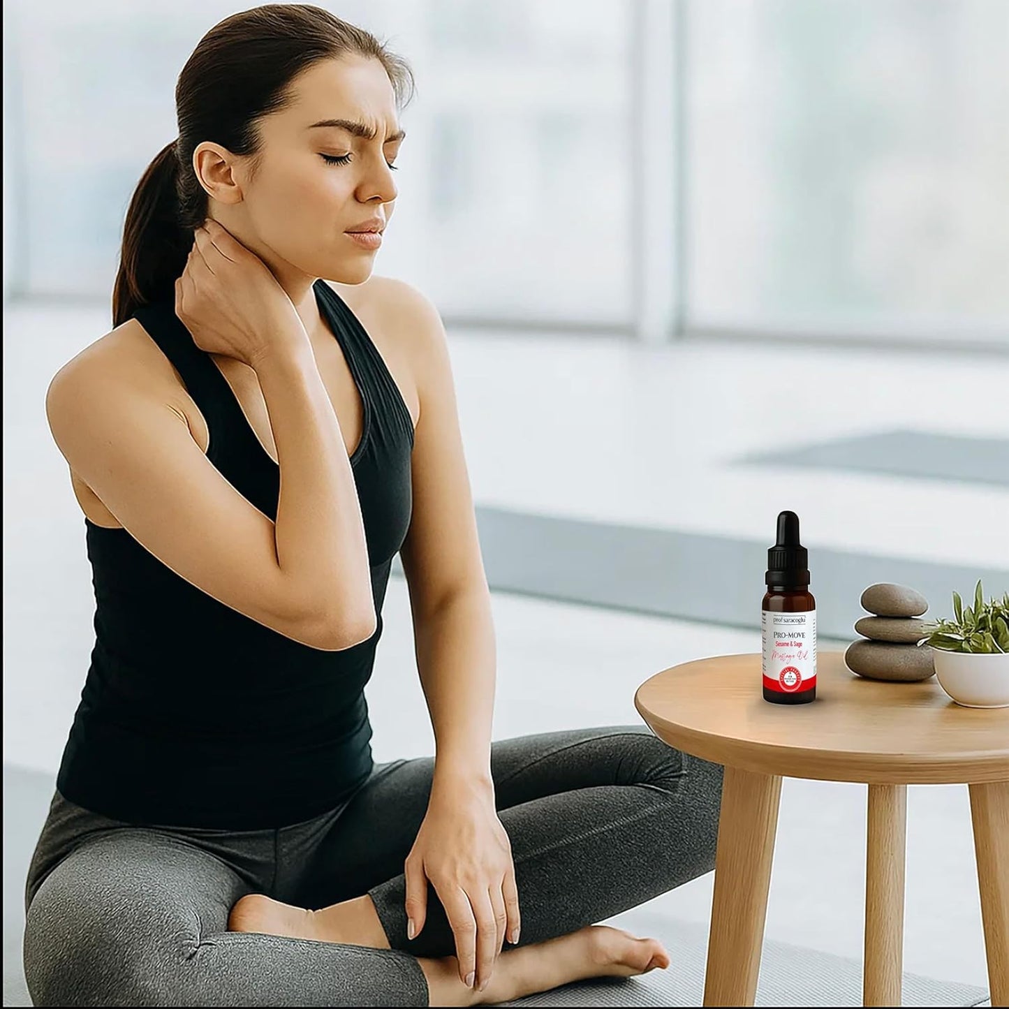 Prof Saracoglu Pro-Move Aromatic Massage Oil with Sesame & Sage – Fast-Absorbing Herbal Oil for Neck, Shoulder, and Muscle Tension Relief, Body Massage & Aromatherapy, 1.01 fl oz