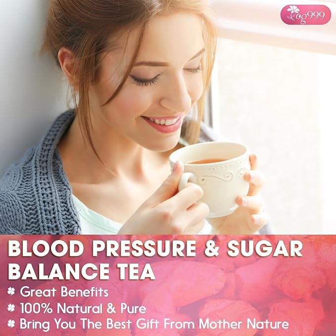 TOG999, Premium Blood and Sugar Balance Tea | 300gr - 10.5oz | 100% Natural Turmeric, Ginger, Cactus Nopal, Aloe Vera, Bay Leaf, Cinnamon & Hibiscus - Loose Powder Herbal Blend β Caffeine-Free Tea