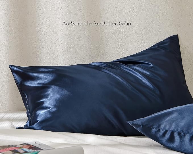 Yanibest Satin Pillowcase, King Size Pillow Cases Set of 2 - Silk Pillow Cases for Hair and Skin with Zipper, Silk Pillow Cases King for 20"x36", Exquisite Packaging for Women Men - Bloomnest