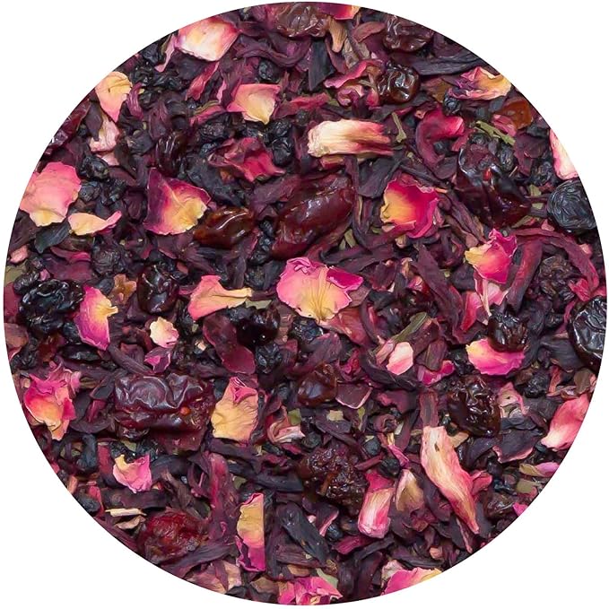 Tiesta Tea - Cranberry Hibiscus Rooibos Tea, Fireberry, Loose Leaf, Herbal Blend with Hibiscus, Cranberry, Currants & Rooibos, Enjoy Hot or Iced, 1.7oz Resealable Pouch, 25 Cups - Bloomnest