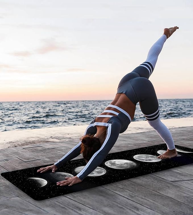 Non Slip Yoga Mat TPE Workout Mat for Men Women, Thick Workout Mat with Carrying Strap, Fitness Mats for Exercise, Yoga, Fitness, Pilates, Floor Workouts (72" x 24" x 6mm) - Bloomnest