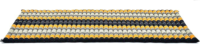 Leewadee - Kapok Roll Mat – Handcrafted Folding Sleep & Relaxation Mattress from Thailand, Ideal as Guest Bed, Camping Mat, Yoga Mat or Traditional Futon, 75 x 39 inches, Black Orange - Bloomnest