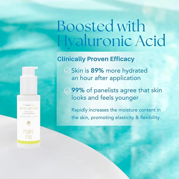 PURE FIJI Hydrating Body Lotion Travel Size, Coconut Lime Blossom (3oz/90ml)