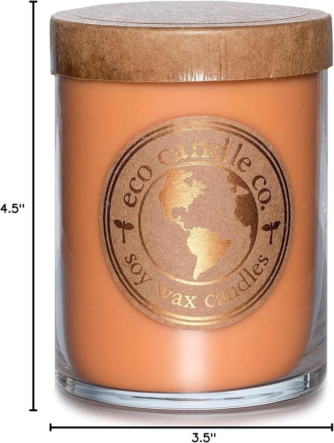 ECO CANDLE CO. Recycled Candle, Orange Clove, 18 oz. Double Wick - Scents of Oranges Pierced with Spicy Cloves - 100% Soy Wax, No Lead, Kraft Paper Label & Lid, Hand Poured - Bloomnest