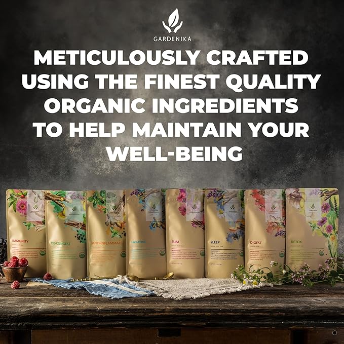 Gardenika Organic Flamma-tea Loose Leaf Turmeric Ginger Tea | with Cinnamon & Pepper | 100% Natural | Caffeine Free | Herbal Wellness Tea | Premium Blend | 1 lb (454g) - Bloomnest