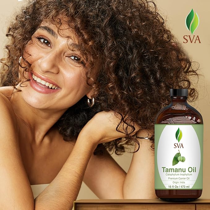 SVA Tamanu Seed Oil - 16 Fl Oz – 100% Natural Cold Pressed Tamanu Oil - for Face, Skin Care, Hair Care, Scalp Massage & Body Massage – Carrier Oil - Bloomnest