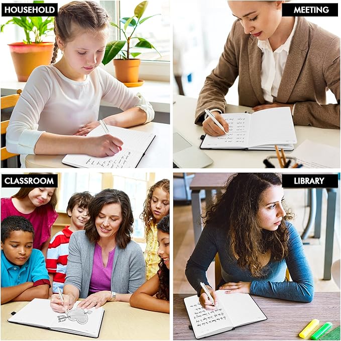 12 Pack Notebooks Journals Bulk with 12 Black Pens, Feela A5 Hardcover Notebook Classic Ruled Journal Set with Pen Holder for School Business Work Travel Writing, 120 GSM, 5.1”x8.3”, Black - Bloomnest