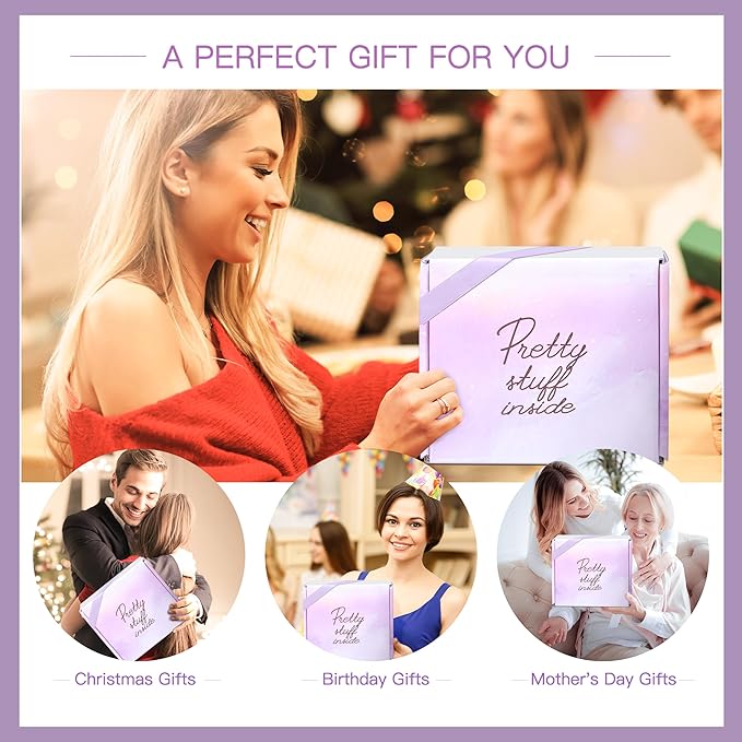 Gifts for Women, Birthday Gifts for Women, 9pc Lavender Bath and Body Gifts Set, Self Care Gifts Spa Gifts Basket, Relaxing Bath Sets for Mom, Girlfriend, Sister, Female Friends, Coworker - Bloomnest