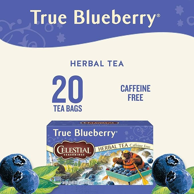 Celestial Seasonings Herbal Tea, True Blueberry, 20 Count (Pack of 3) - Bloomnest