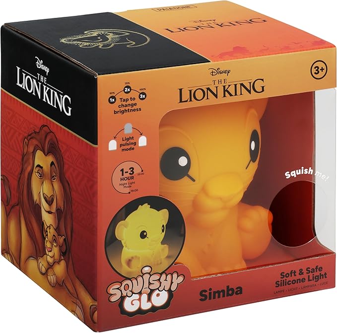 The Lion King Simba SquishyGlo Silicone Light, Officially Licensed Disney Lamp for Kids & Teens, Cordless & Rechargeable Bedroom Décor, Collectible Merchandise | Paladone - Bloomnest