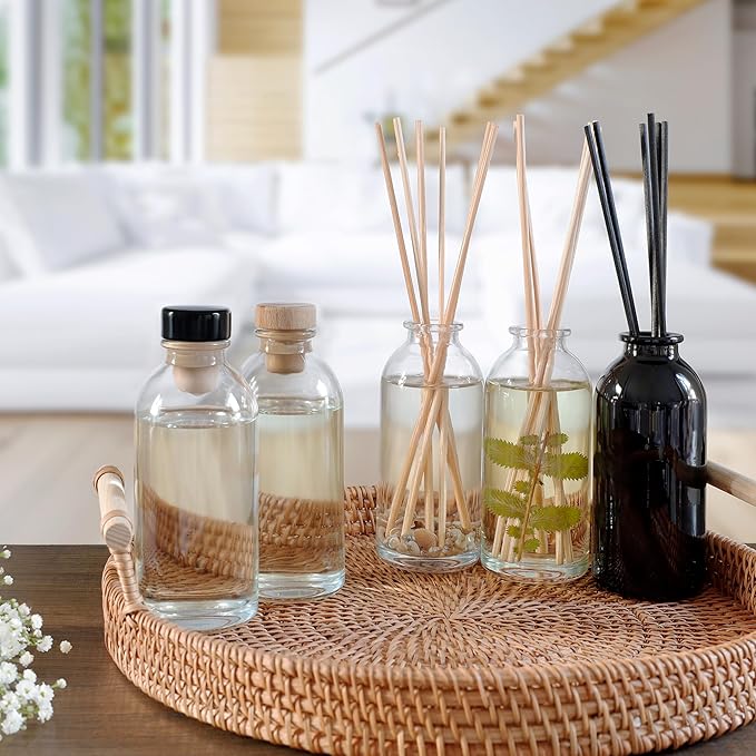 Urban Naturals Autumn Woods Reed Diffuser Set - Dark Walnut, English Lavender and White Amber - A Fresh, Earthy, Woodsy Fall Forage Scent - Made in The USA