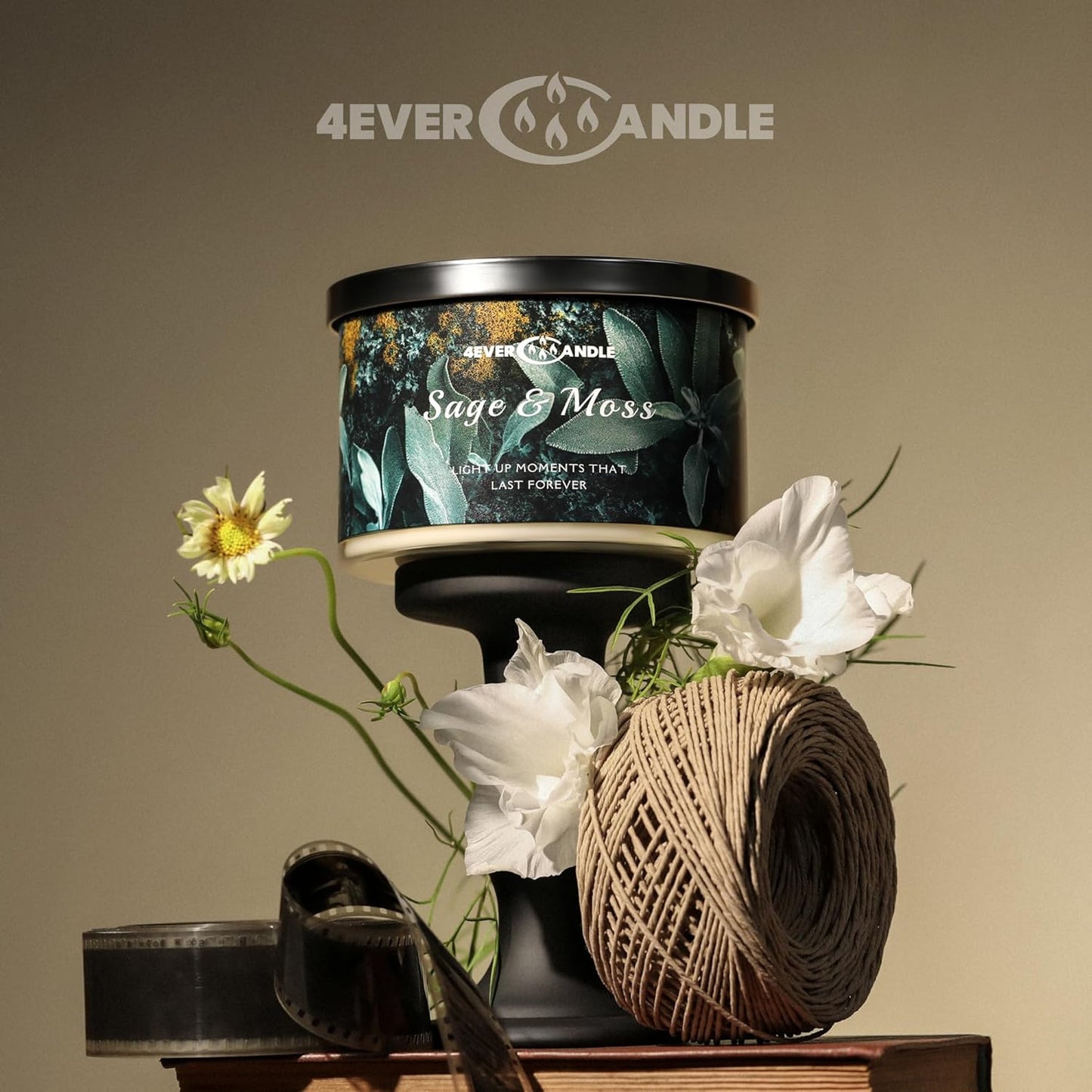 4-Wick Scented Candle - 18oz Soy Wax Blend Candle Over 50Hrs Long-Lasting Fragrance, Home Decor and Housewarming Gifts, Sage & Moss