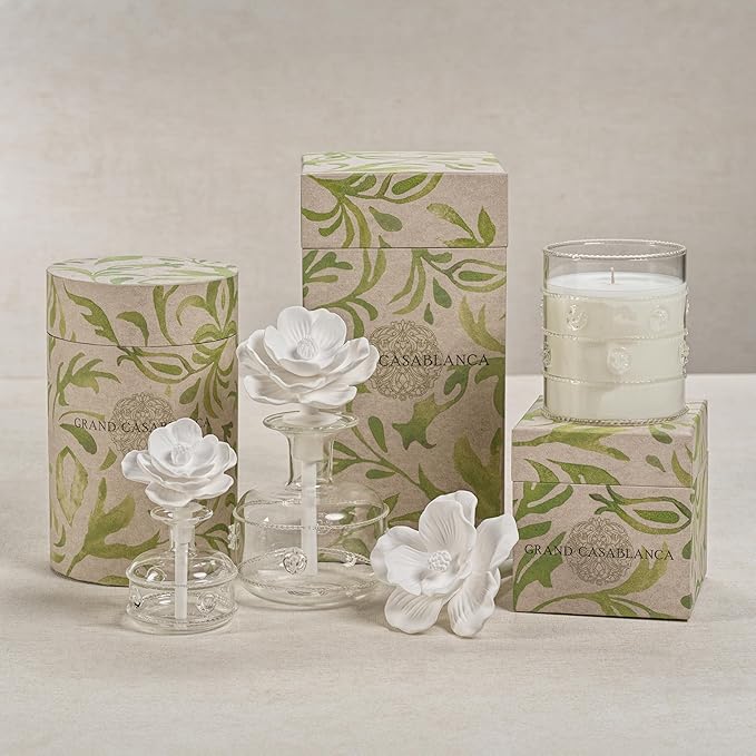 Zodax Mini Grand Casablanca Porcelain Diffuser, Apricot Bloom - Bloomnest