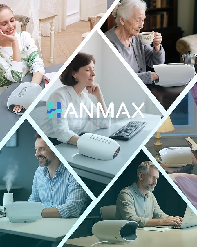 HANMAX Hand Massager with Heat and Compression - for Arthritis & Carpal Tunnel, Portable Gift for Women/Men - Bloomnest
