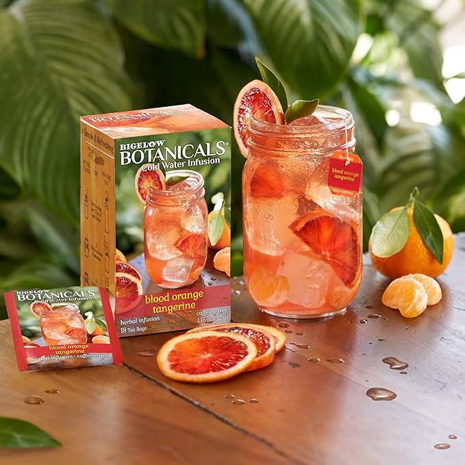 Bigelow Botanicals Blood Orange Tangerine, Caffeine Free Herbal Tea with Blood Orange & Tangerine Flavor, 18 Count (Pack of 6), 108 Total Tea Bags - Bloomnest